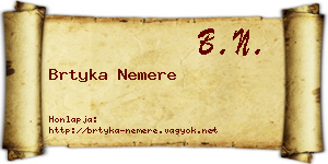 Brtyka Nemere névjegykártya